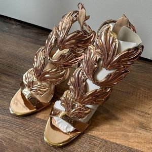 Brand new, gold heels. Size 11